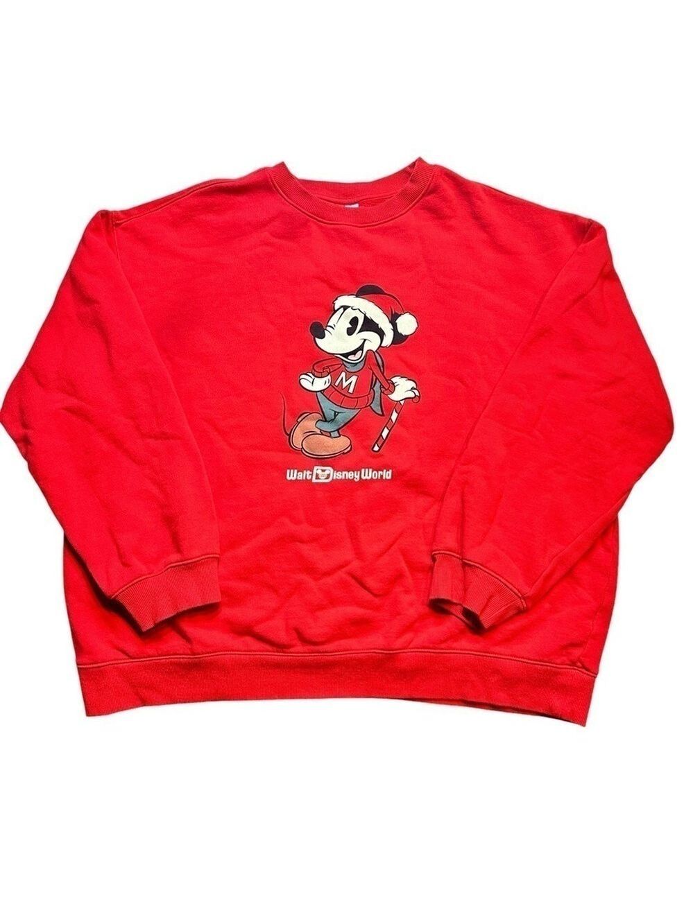 Disney Mickey Mouse Walt Disney World Red Graphic Pullover Sweatshirt Unisex 2XL